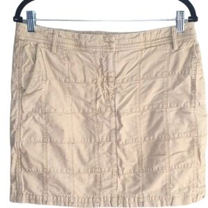 LOFT Khaki Mini Trendy Y2K Skirt‎ Womens Size 8 Neutral Feminine Patchwork